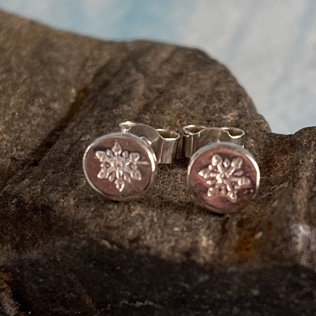 Snowflake Silver Studs.