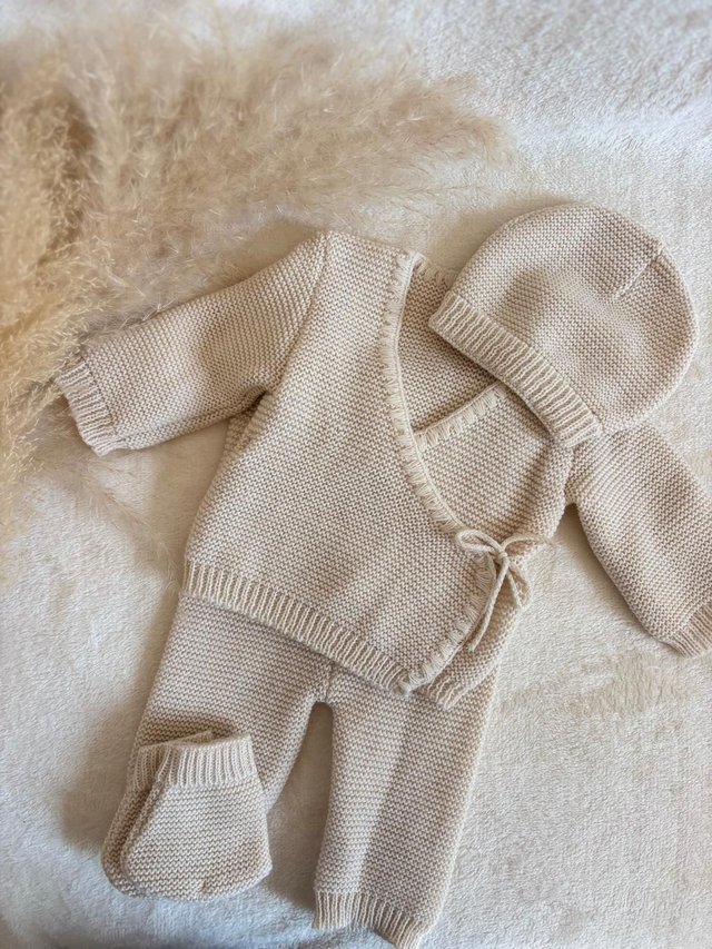 Ensemble bébé naissance Beige 0/3 mois