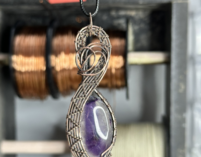 Amethyst pure copper pendant 