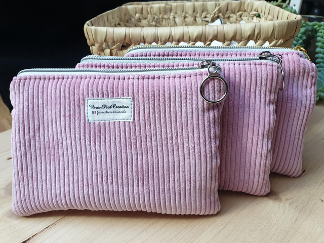 Pochette  en velours  avec fermeture métallique  veronpiotcreation