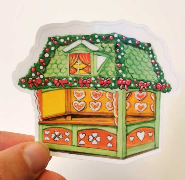 Die-Cut-Sticker "Christmas Lebkuchenbude"