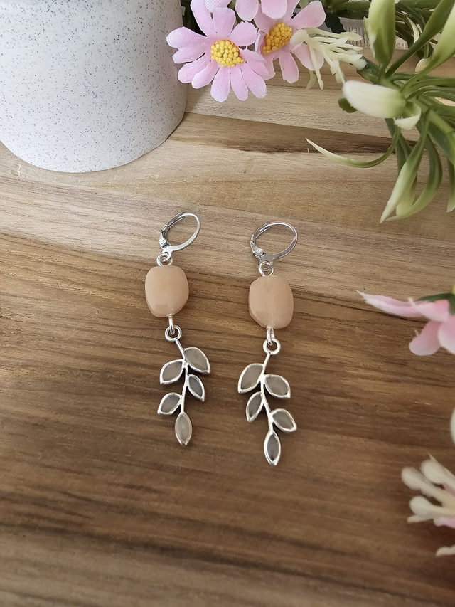 🎨Éclat de Douceur -&quot;Brise Pastel&quot;– Boucles Feuillage en chair 🎨