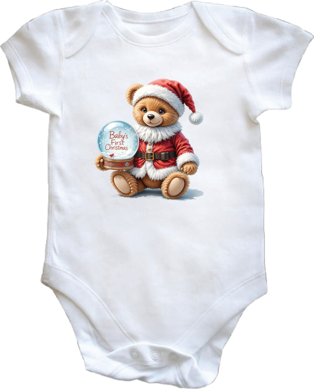 BABY'S 1ST CHRISTMAS - VEST 0–3 Month Baby Vest – White | Adroit Baby