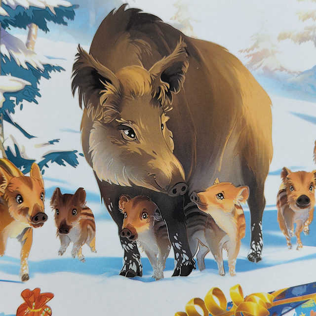 A5 - Noël en forêt : La famille Sanglier