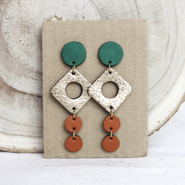 Talia • vert, doré, terracotta 