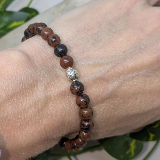 Bracelet "Obsidienne acajou" 6mm BR-054