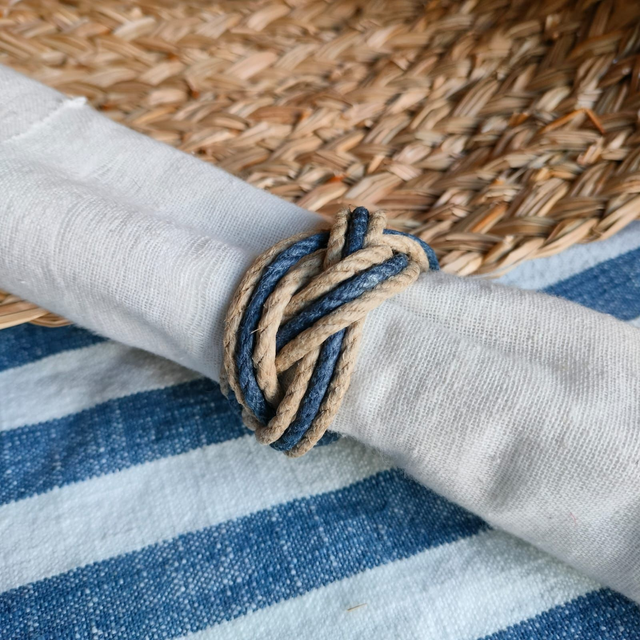 Ronde de serviette Neutre et bleu