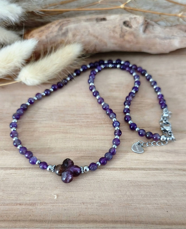 A Collier "Trèfle" Améthyste