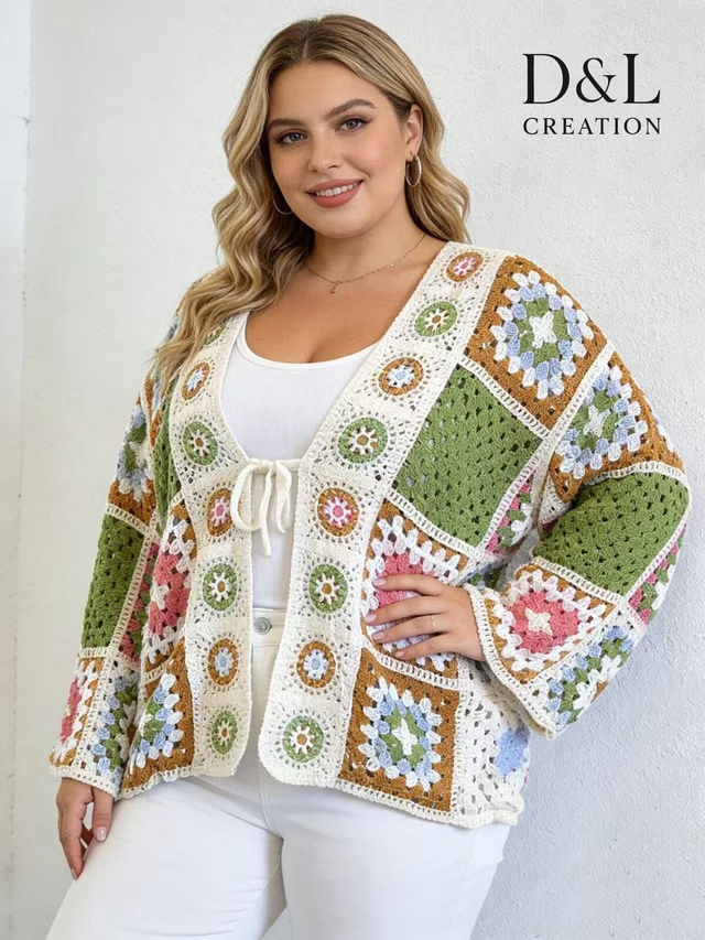 Gilet crochet broderie