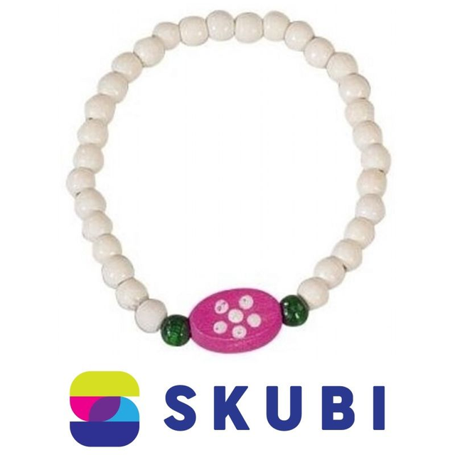 DĚTSKÝ NÁRAMEK Z DŘEVĚNÝCH PERLÍ BÍLÝ