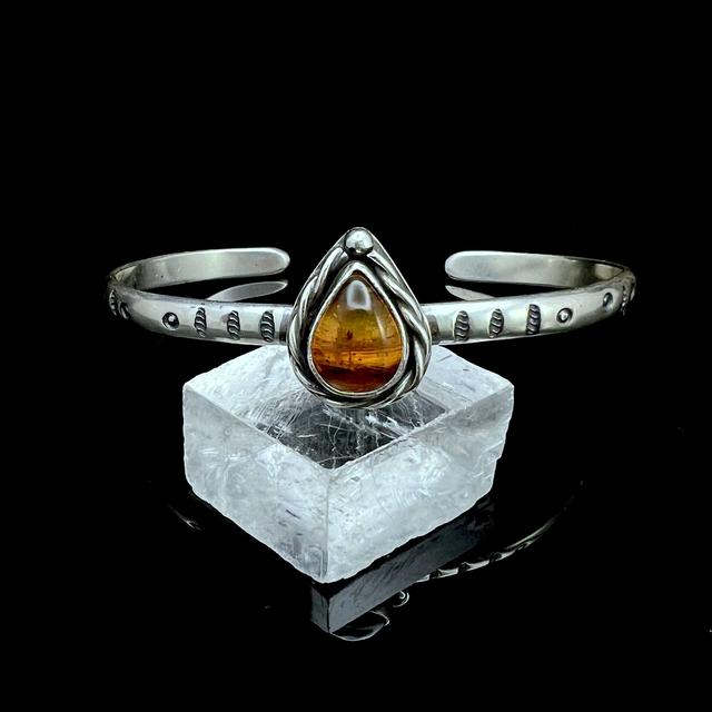 Pulsera de Plata Artesanal con Ámbar de México