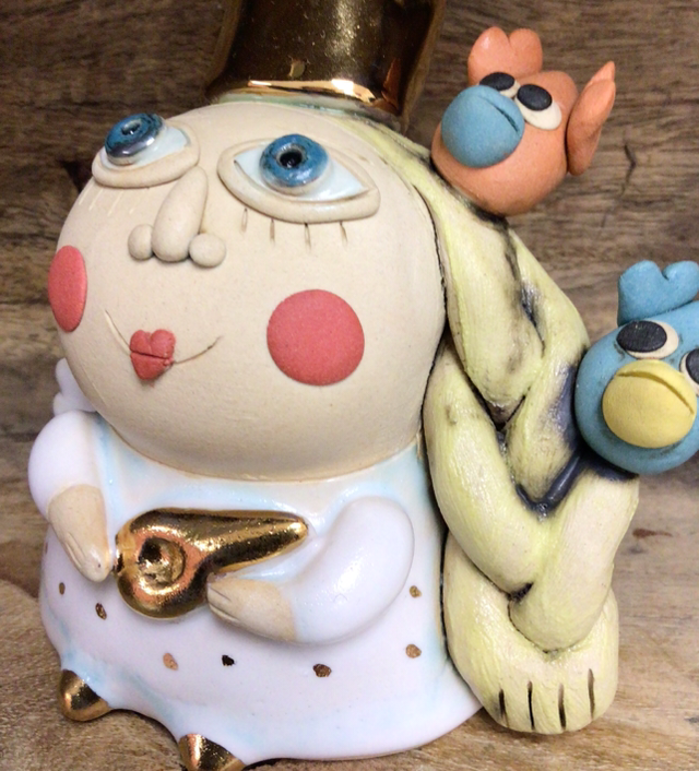 White Angel with Birds