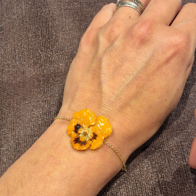 Bracelet Pensée – Acier inoxydable doré