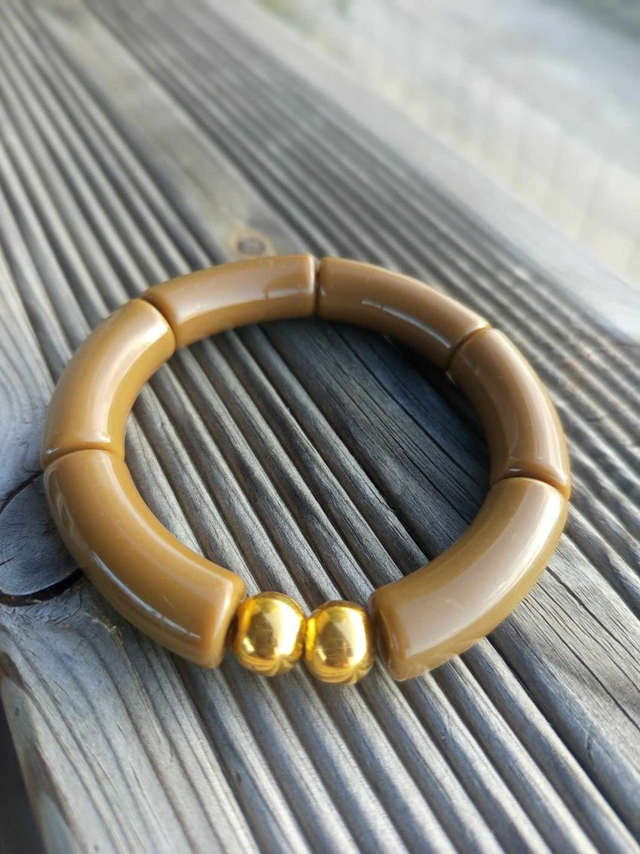 Bracelet perles tubes incurvées unies Khazaana Savaana