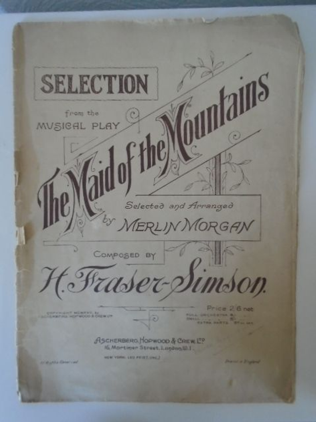 Maid of the Mountains Selection Sheet Music 1917
