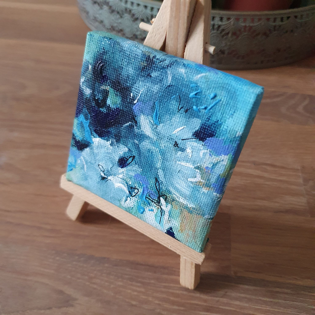 Mini-schilderijtje op ezeltje 014