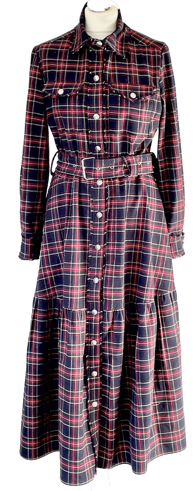 Robe tartan marine &amp; rouge - taille 42 (fr)