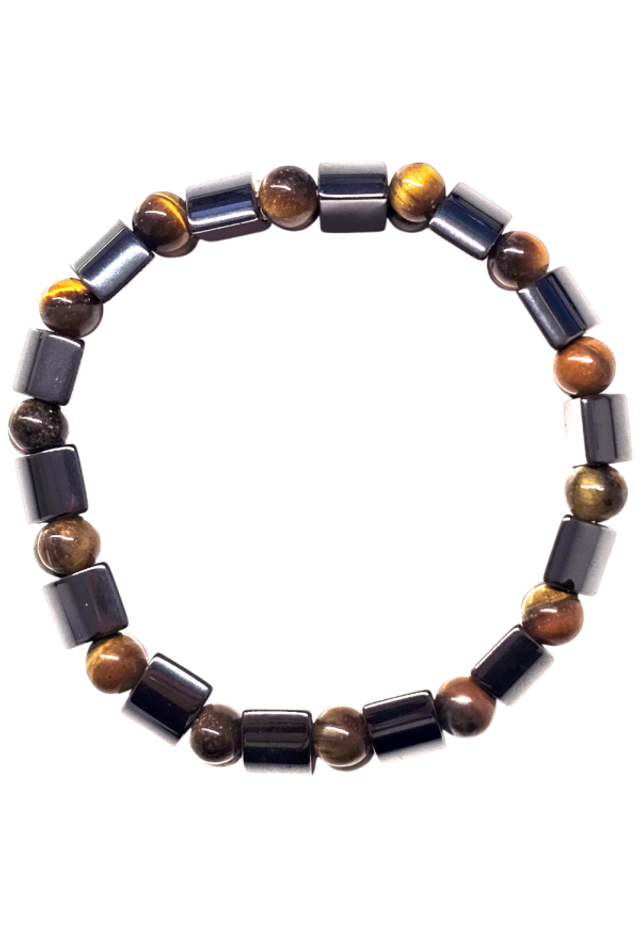Naturstein-Armband Tigerauge Hämatit