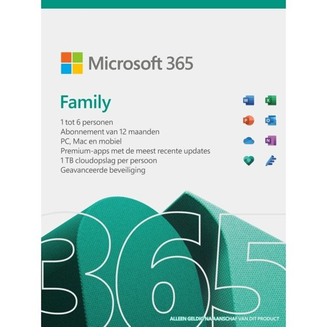 Microsoft 365 voor Familie - 1 jaar