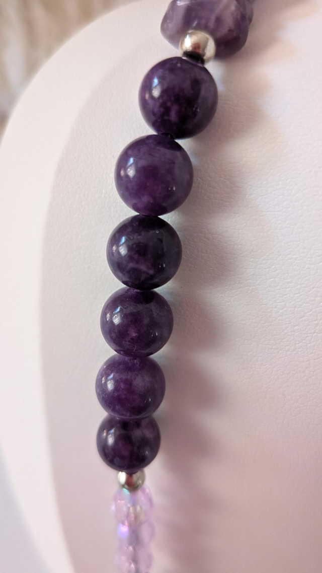 Amethyst and rose quartz necklace