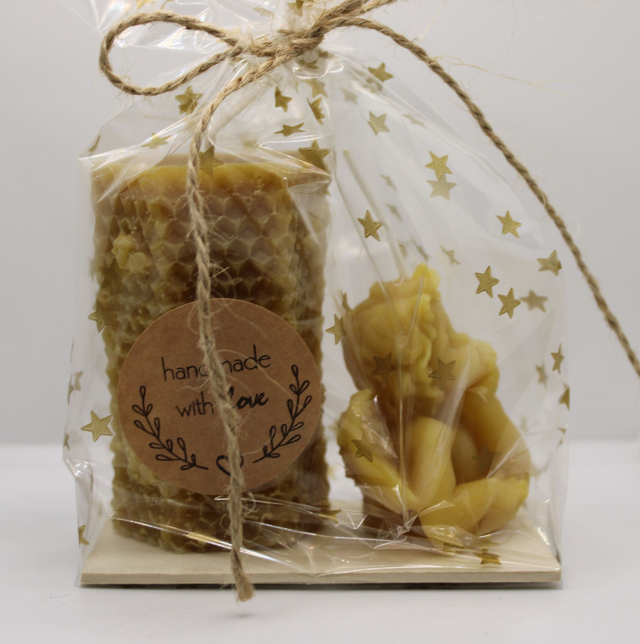 Bienenwabenkerze mit Engel