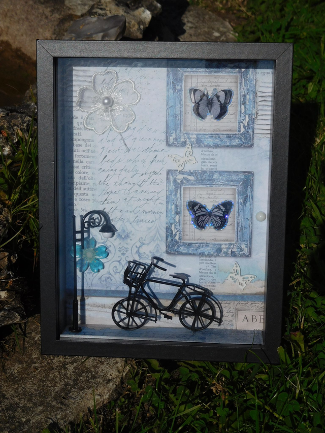 Tableau Papillon, Vélo : Bleu et Blanc