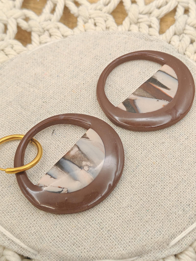 Panier marbré marron