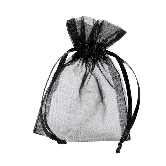 Sachet cadeau en organza noir