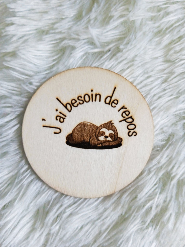 Disque accessoire &quot;J&#039;ai besoin de repos&quot; pour panneau de porte interchangeable By Romalysa