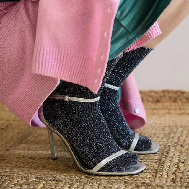 KLUE Glitter Lurex socks in eco-friendly Lyocell | Grey