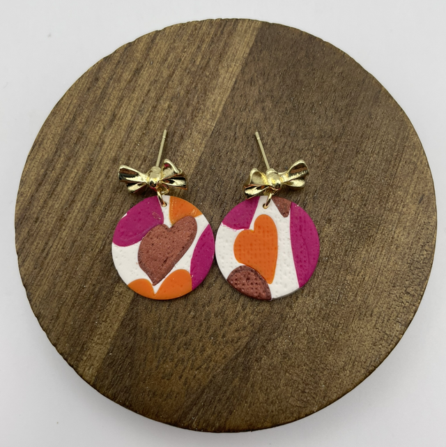 Circle bow earrings
