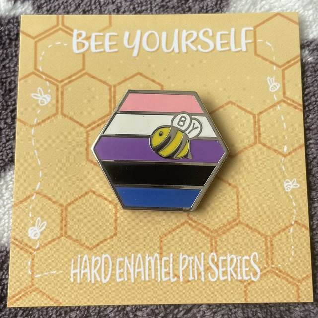 Genderfluid Bee Yourself Pin