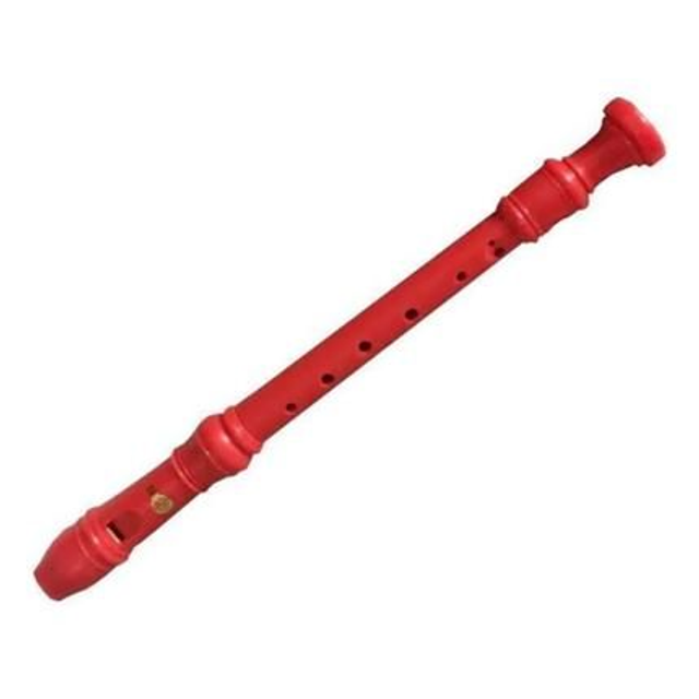 Flauta Doce Soprano Barroca Vermelha Custom Sound Cód 714