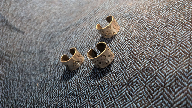 Chunky stamped silver rings
