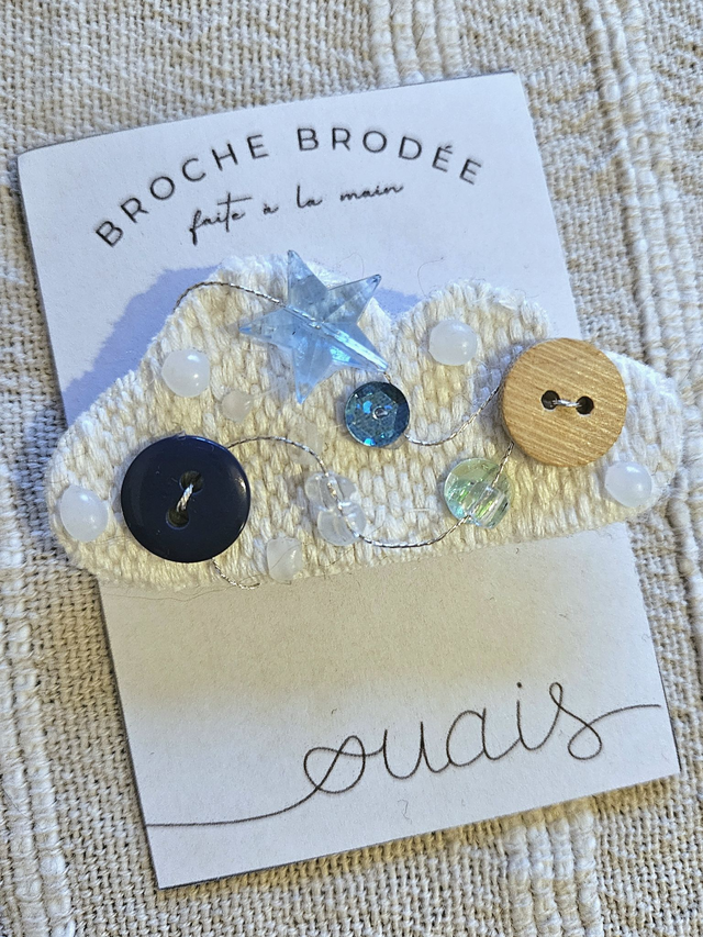 Broche - Nuage &amp; perles
