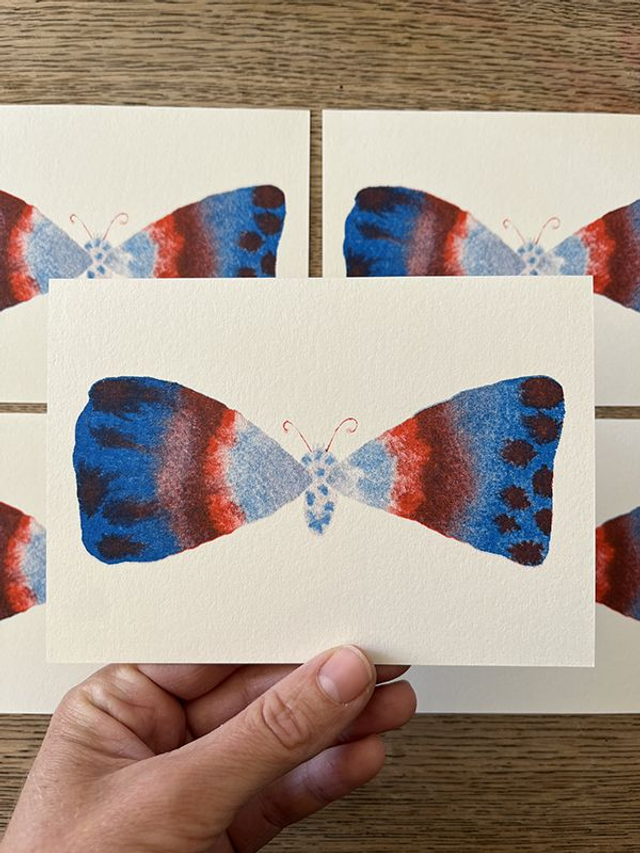 riso butterfly postcard