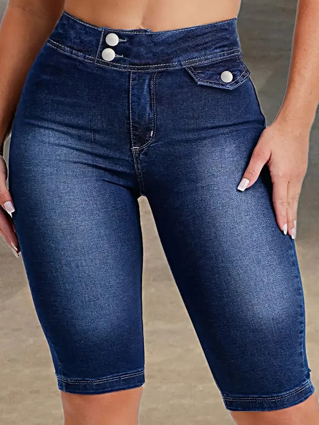 Women Dark wash high-waisted stretch jeans