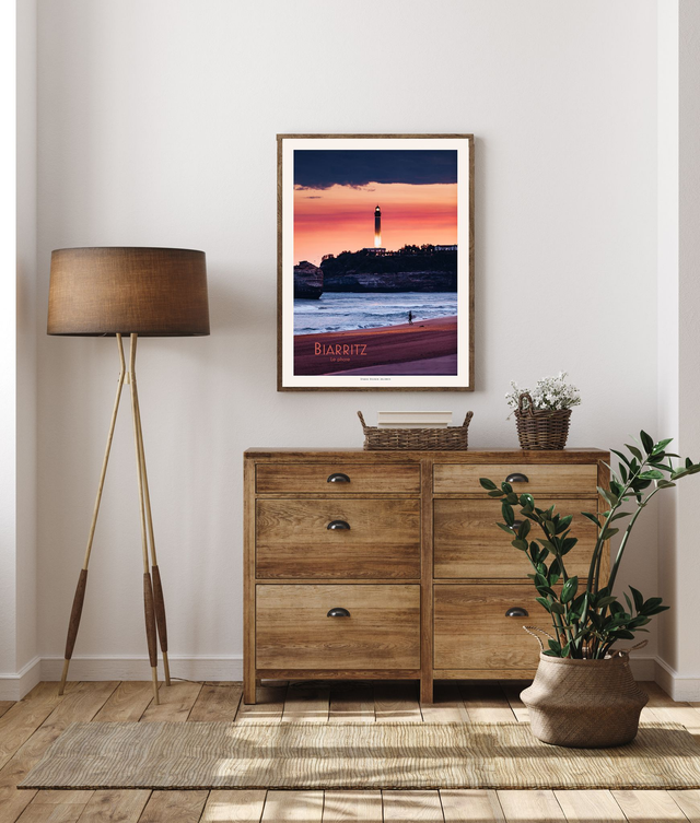 Affiche - Biarritz - Le phare - 30x40cm