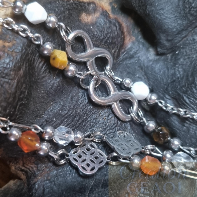 Bracelet Arabesque: Agate rouge Cornaline