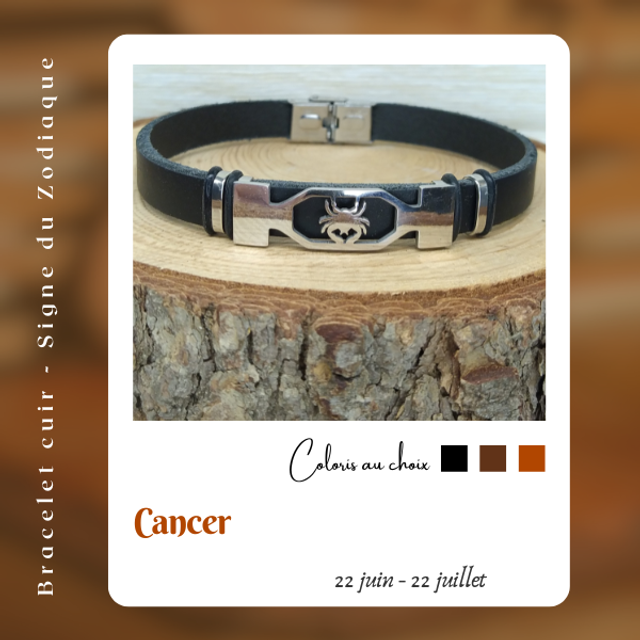 Bracelet en cuir - Cancer