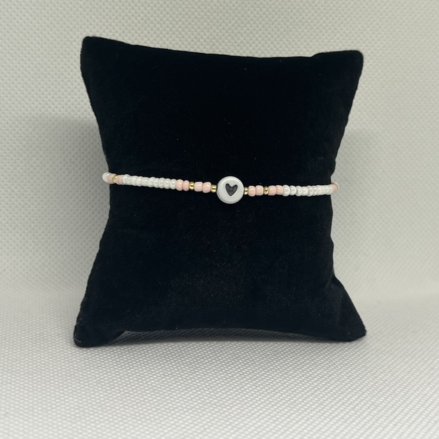 Bracelet en perles rocailles - Perles synthétiques cœur