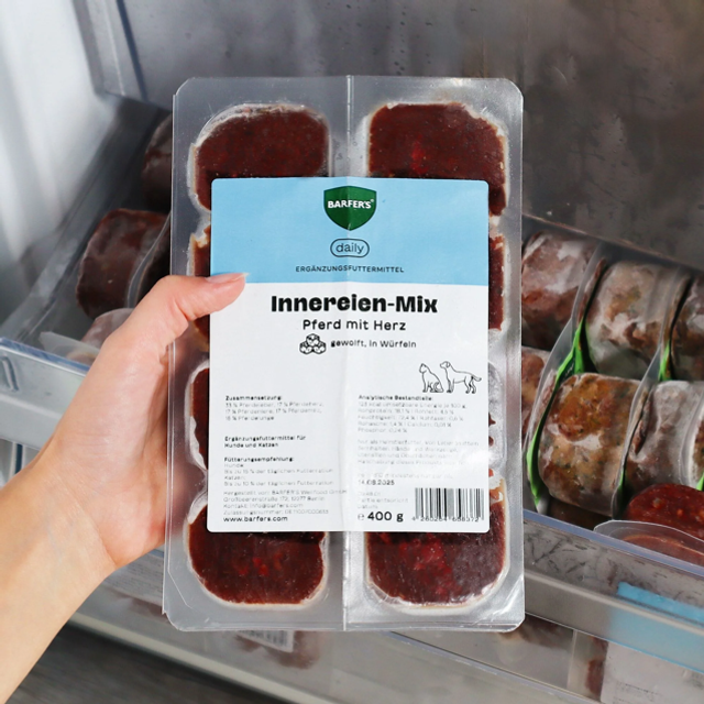 Würfel: Innereien-Mix Pferd mit Herz 400g