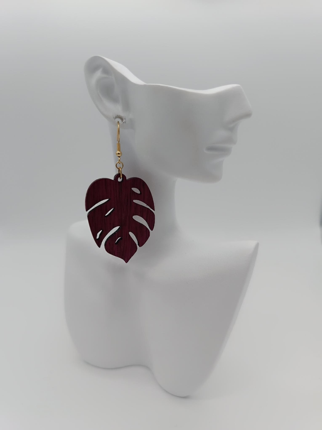 Boucles d&#039;oreilles en bois Feuille
