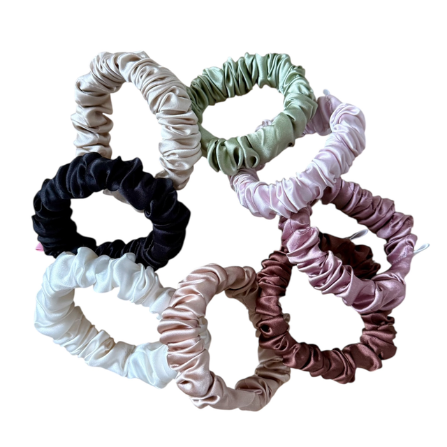 Chouchou en soie - Taille Skinny - Vert sauge