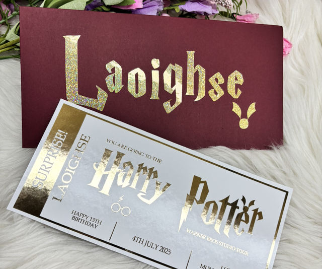 Harry Potter studio tour ticket boarding pass 