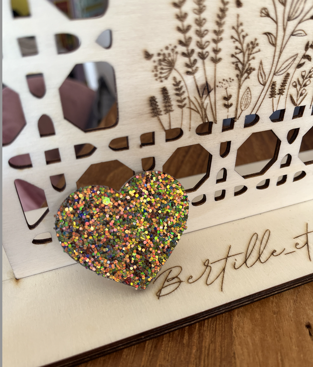 Broche &quot;GROS COEUR &quot; de B&amp;S - pétrole