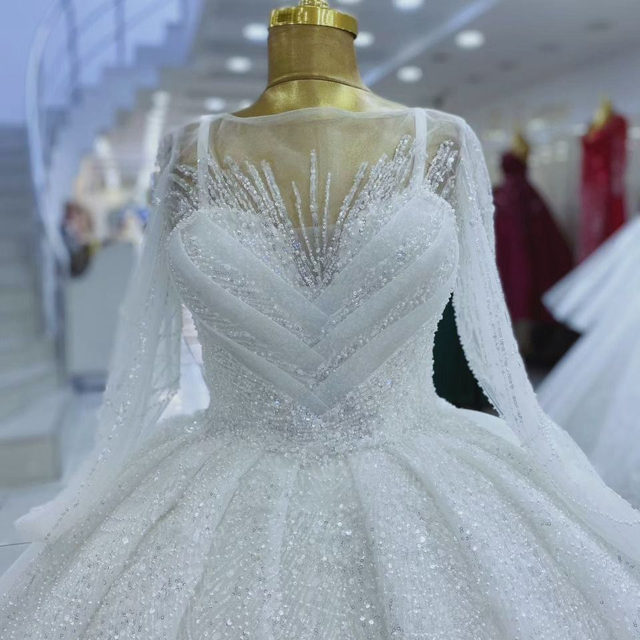 Robe de Mariée Princesse Col Coeur à Paillettes / Réf : RMP56