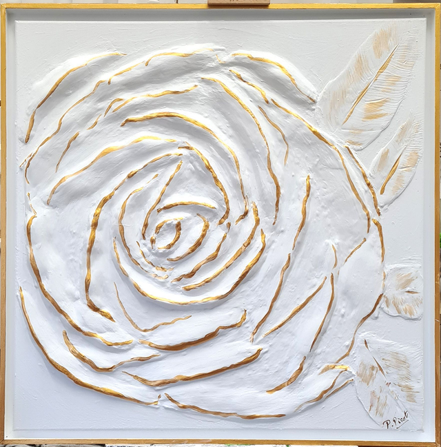 Rêve blanc   35   &quot; Rose&quot; 80x80