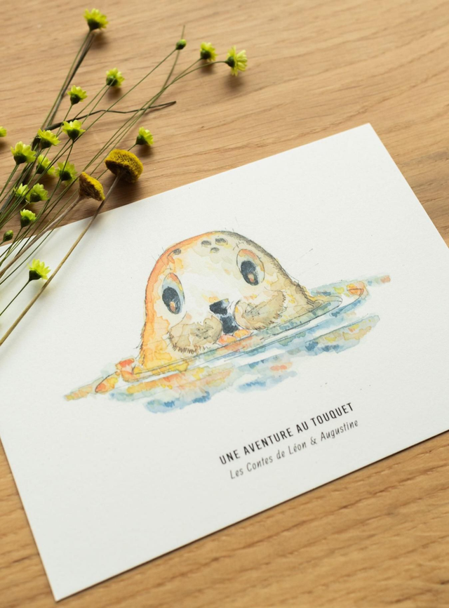 Carte illustrée - Petit Phoque