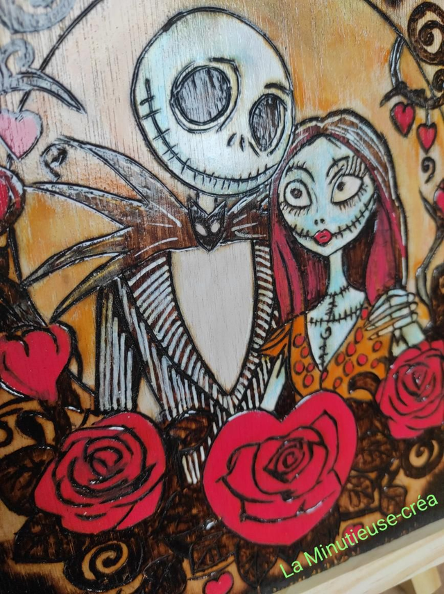 Cadre pyrogravure Mr et Miss Jack